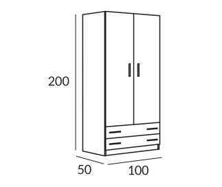ARMARIO 2 PUERTAS - 2 CAJONES