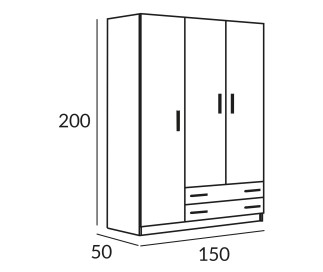 ARMARIO 3 PUERTAS - 2 CAJONES